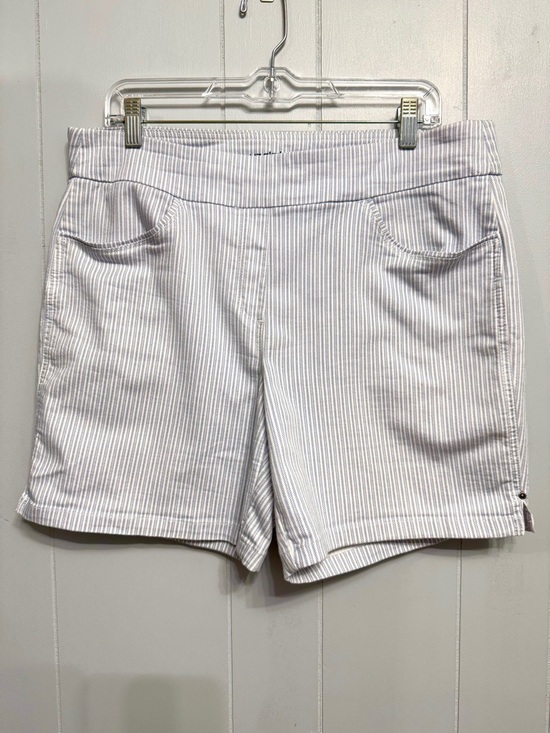 Liz Claiborne Pants - #14)  Liz Claiborne White and Light Blue Striped Bermuda Shorts